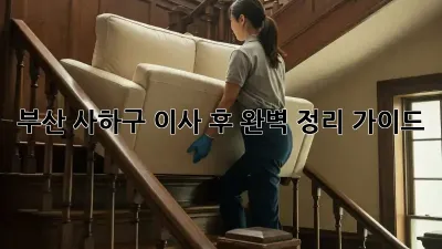 부산 사하구 이사 후 완벽 정리 가이드
