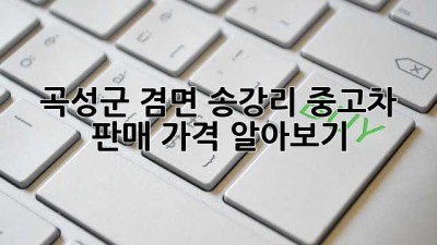 곡성군 겸면 송강리 중고차 판매 가격 알아보기