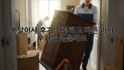용달이사 후기: 저렴하고 빠른 이사, 후회는 없을까요?